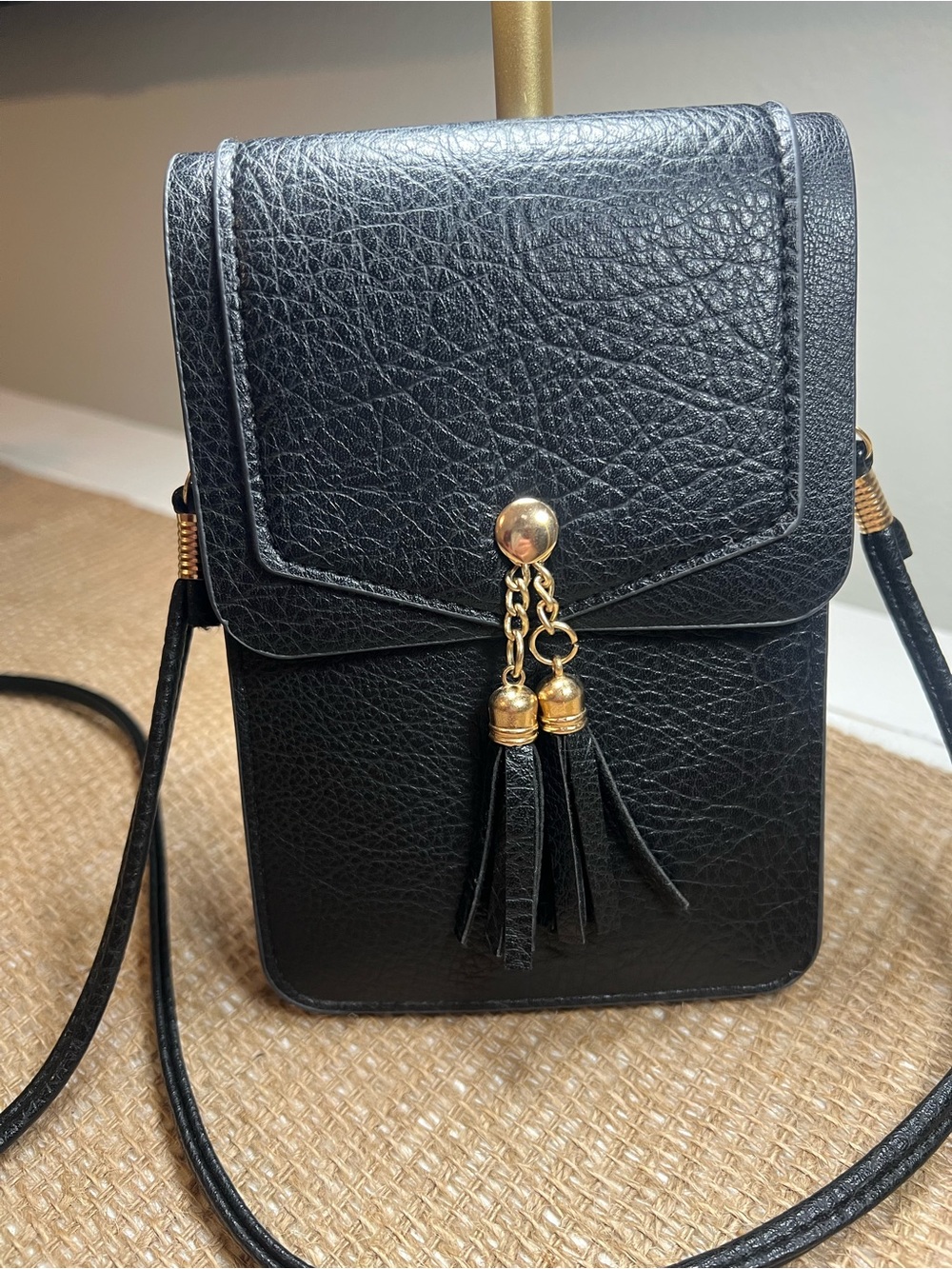 Black Tassel Crossbody Phone Bag - Unbranded. NWOT